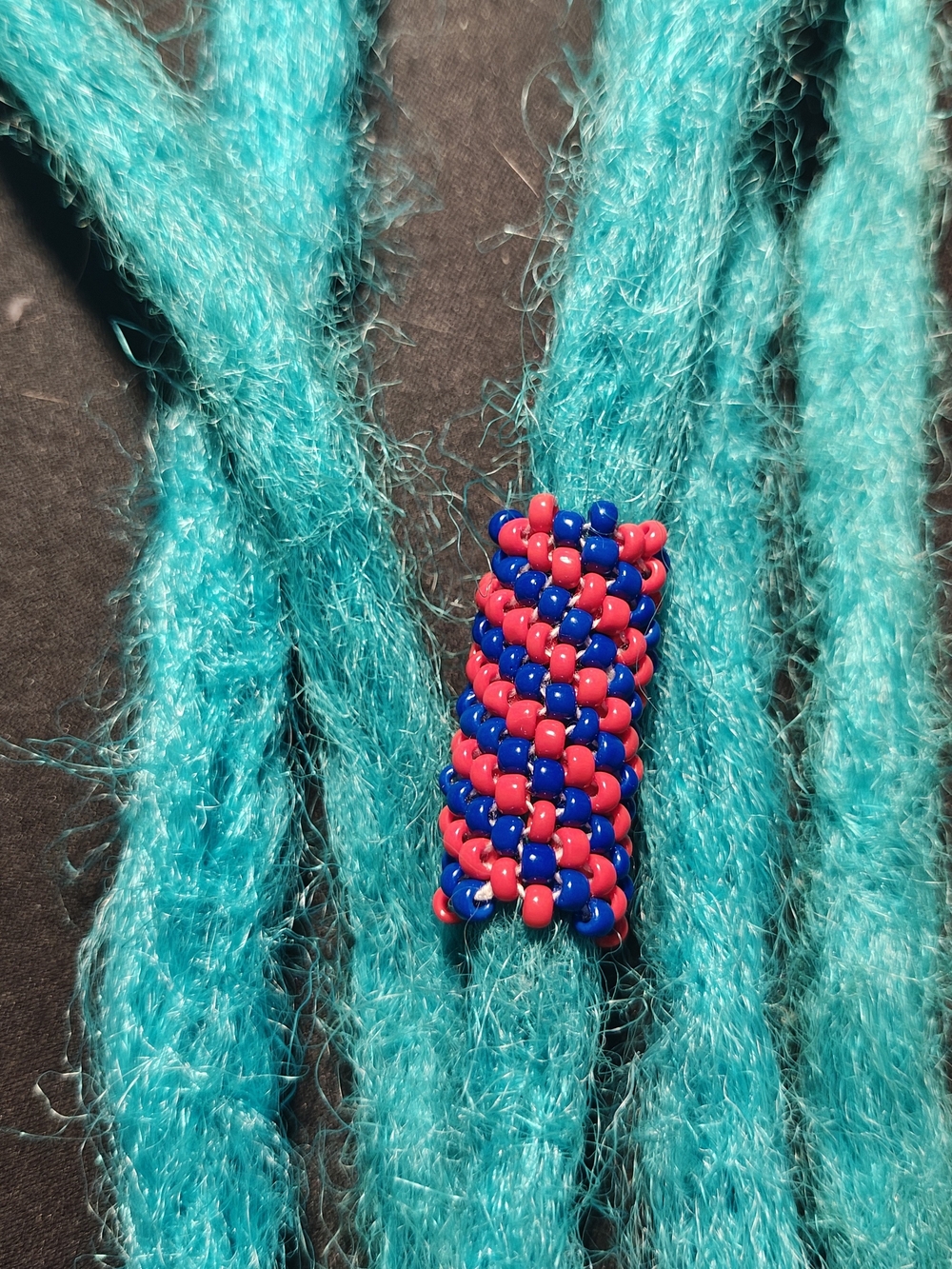 Dreadlock Bead Handmade Blue&Red Buffalo Bills Seed Bead Hair Jewelry Loc Charm